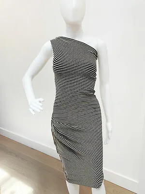 $349 • Buy Designer Roland Mouret Size 12 Stunning Stripe Rib Knit Women's Dress
