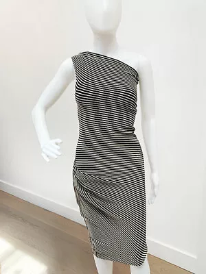 Designer Roland Mouret Size 12 Stunning Stripe Rib Knit Women's Dress • $349