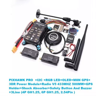 Pixhawk PRO Flight Controller With GPS V5 500MW 433Mhz Telemetry For Quadcopter • $213.75