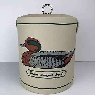 $29 • Buy Vintage Mallard Duck Green-Winged Teal Padded Ice Bucket Signed Georges Briard