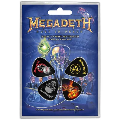 MEGADETH--RUST IN PEACE-- Pack Of 5 PLECTRUMS NEW AND *OFFICIAL* • £4.94