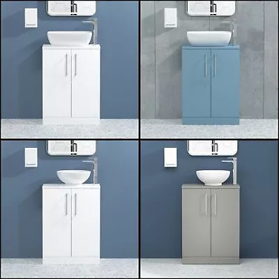 Floor Standing Vanity Unit Basin 2 Door Chrome Handles Multicolour & Size • £209.99