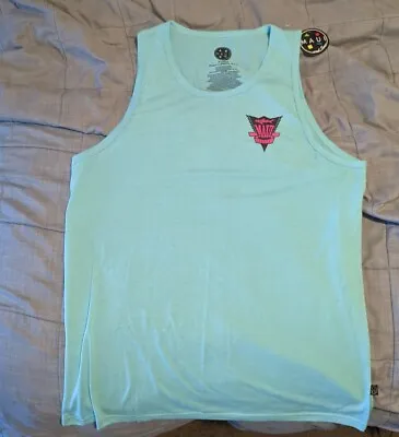 Maui And Sons Men's Tank Top XL Aqua Blue Monsoon Shark Logo New With Tags • $19.99