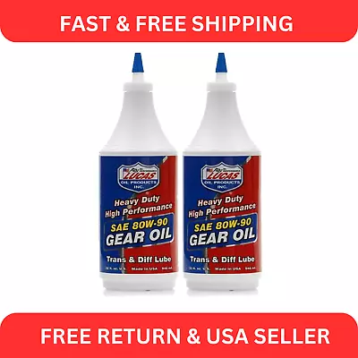 SAE 80W-90 Gear Oil High Heavy Duty Performance Trans Diff Lube 1 Quart 2 Pack • $52.43