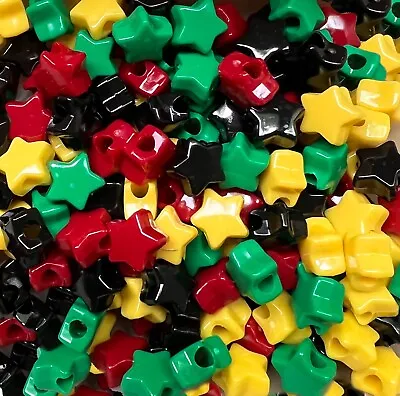 $6.97 • Buy Star Beads Rasta Mix Red Yellow Green Large Hole Pony Beads Made In USA