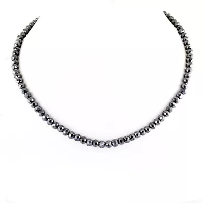 $299.99 • Buy 4 Mm Certified Black Diamond Necklace Great Shine-Studs Free WATCH VIDEO