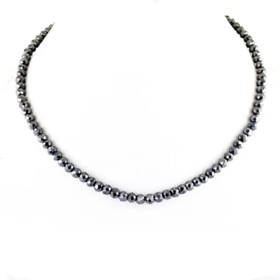 $299.99 • Buy 4 Mm Certified Black Diamond Necklace Great Shine-Studs Free WATCH VIDEO