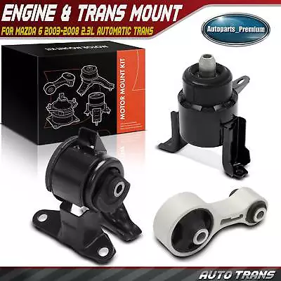 3x Engine Motor & Transmission Mount For Mazda 6 2006-2008 L4 2.3L Auto Trans. • $64.99