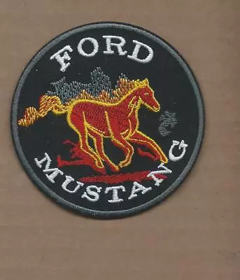 New 3 Inch Ford Mustang Black & Red Iron On Patch Free Shipping • $4.99