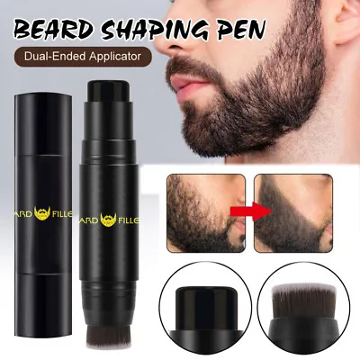 Men Black Beard Hair Dye Color Stick Darkening Mustache Filler Brush Waterproof • $10.95