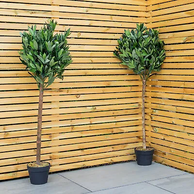 £44.99 • Buy Woodside Artificial Topiary Bay Leaf Tree 4ft Indoor Outdoor Plant (pack Of 2)