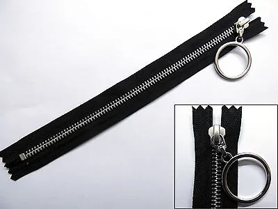 Zip Zipper Hanging Ring Puller Closed End Metal YKK Black • £3.20