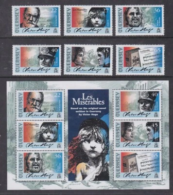 £1 • Buy Guernsey 2002 Mint MNH Set Minisheet Victor Hugo Les Miserables Novel Music