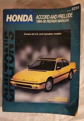 Chilton-Honda Accord & Prelude 1984-95 Maintenance & Repair Manual-# 8255 • $13.99