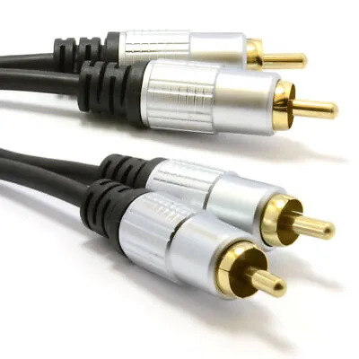 £3.86 • Buy 0.5m Pro Audio Metal 2 X RCA Phono Plugs To Plugs Cable Lead Gold 50cm [007269]