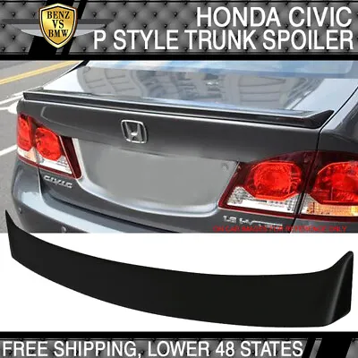 USA Stock 06-11 Honda Civic 8th P Style Unpainted ABS Trunk Spoiler • $63.99