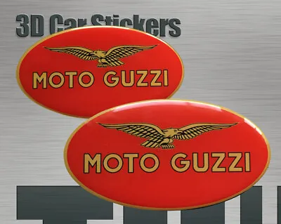 Moto Red Logo Emblem Decal 2x Stickers 85x47mm 3D Effect For Tank Or Helmet  • $10.29