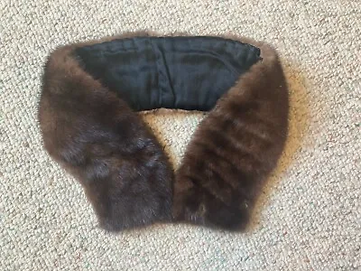 Vintage Genuine Mink Fur Natural Dark Brown Collar Accessory • $7