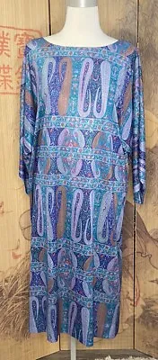 A Mendel Creation Vintage Silky Paisley Dress Large XL Vintage • $85