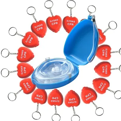 CPR Mask AED First Aid Traning One Way Valve Filter Pouch CPR Mask &16Pcs CPR • $34.05