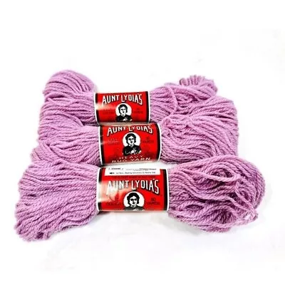 Vintage Aunt Lydia's Heavy Rug Yarn - Three Skeins Dusky Lavender - NOS • $11.90