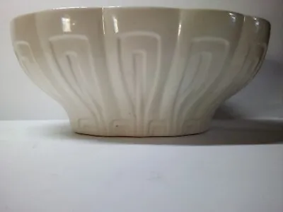 Haeger Pottery Bowl Planter No 17-White Scalloped Edge Greek Key Style Design • $6.99