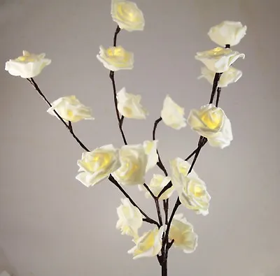 White Rose LED Light Flower Stem Bunch Wedding Event Marquee Table Centrepiece  • £18.58