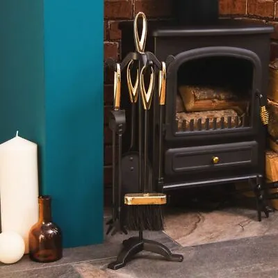 £28.99 • Buy 5 Piece Companion Set Black Fireside Fire Tools Vintage New By Home Discount