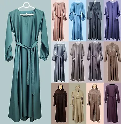 Womens Abaya Modest Dress Burqa Kaftan Farasha Jilbab Ladies Maxi Dress • £17.99