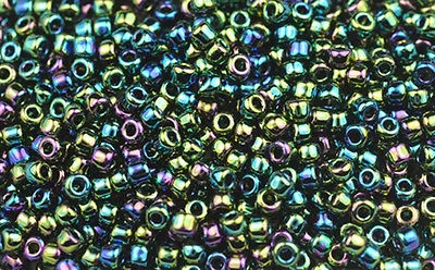 200 Green Iris Rainbow Matsuno #6 Glass Seed Beads • $1.69