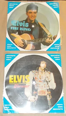 Rare Elvis Presley 2 Exclusive Photodiscs 45 Records King Forver • $9.97