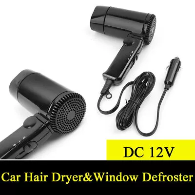 Portable 12V Car Hair Dryer Window Defroster Cigarette Lighter Plug Hot & Cold • $31.40