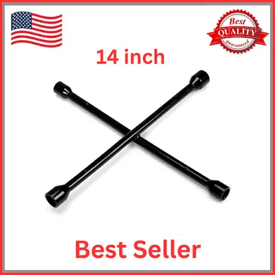 Wrench 4 Way Lug Nut Tool 14 INCH Heavy Duty Socket Wheel Tire Change Universal • $16.33