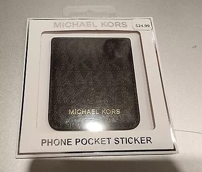 BRAND NEW Michael Kors Phone Pocket Sticker With Adhesive Backing - Brown • $8.95