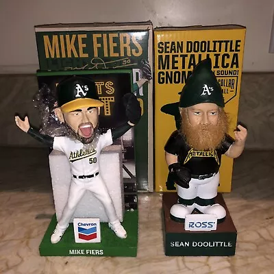 Sean Doolittle Sga Metallica Sounds Gnome And Mike Fiers Bobblehead Oakland A's • $17.90