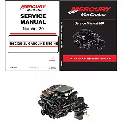 MerCruiser #30 496 CID / 8.1L ENGINE Service Repair Workshop Manual CD - Mercury • $14.48