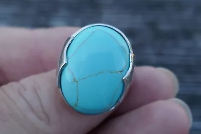 Vintage Sterling Silver & Turquoise Ring - Size 7 • $39.95