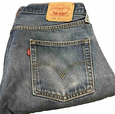 Vintage 90’s Levis 501 Xx Blue Denim Jeans Tag 34x36 USA Made -Good Condition • $33.74