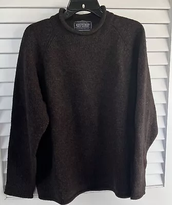 Britches Shetland Wool Roll Neck Fisherman Brown/Black Sweater Size Large • $49.99