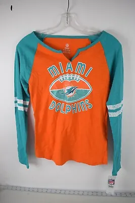 MEDIUM Girls NWT NFL MIAMI DOLPHINS Sparkly Logo Long Sleeve Shirt. • $18.99