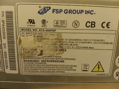 FSP Group 400W ATX-400PNF Power Supply Pentium II Compliant • £10