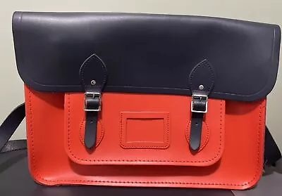 Cambridge Satchel Company Bag - Classic Red & Navy Blue 14 Inch Wide X 11 Inch • £39.99