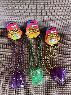 Mardi Gras Beads Necklaces With Shot Glasses Party Favors 1 Dozen • $1.50