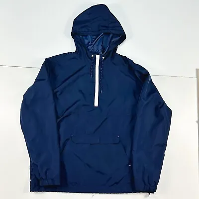 Mossimo Men's Jacket Hoodie LARGE 1/2 Zip Pullover Sweatshirt Windbreaker Blue • $18.95
