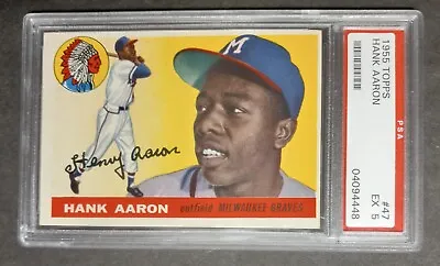 1955 Topps - #47 Hank Aaron - PSA 5 EX • $995