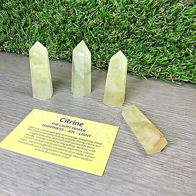 CITRINE POINT OBELISK CHAKRA HEALING CRYSTAL REIKI ENERGY 5cm High • £7.19