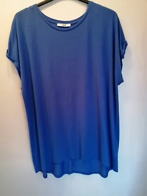 George Size Xl 22 Longline Blue Short Sleeved Top  • £8.99