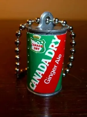 Vintage Canada Dry Ginger Ale Plastic Can Key Chain - 1980's NOS • $3.99