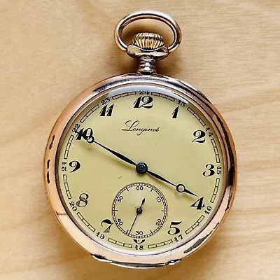 2T373 Longines Rose Gold Plated Silver Pocket Watch • £279