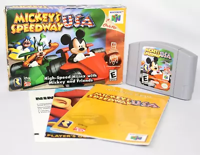 Mickey's Speedway USA N64 Nintendo 64 Complete CIB Very Good Condition! RARE! • $0.99